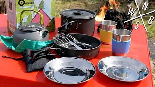 ODOLAND Portable Camping Cookware  Unboxing amp Review [upl. by Roscoe]