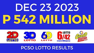 Lotto Result December 23 2023 9pm PCSO [upl. by Shir]