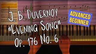 J B Duvernoy Evening Song Op 176 No 6 FMajor Version Slow Motion Piano Tutorial [upl. by Cerallua]