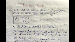 Poiseuilles equation derivation  for class 11th  bsc 1st year physics [upl. by Hniht]