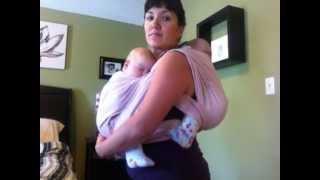 Tandem babywearing  2 meathods of how to wear 2 babies  twins in 1 wrap [upl. by Angelique]