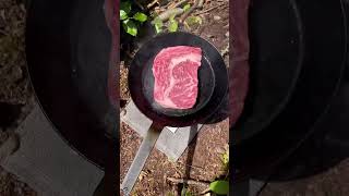 WAGYU 🍖 in the WOODS Too RAW😍 or 😍 camping bushcraft bbq camp campingfood campingday bush [upl. by Clark]