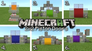 Minecraft Bedrock  6 EASY 2x2 PISTON DOORS 🚪  Tutorial  PS4  MCPE  Xbox  Windows amp Switch [upl. by Riccardo]