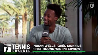 Gaël Monfils Explains Return of His Wakanda Forever Celebration Indian Wells 1R [upl. by Nybor]