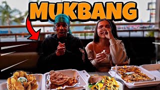 MUKBANG WITH MY BOY FRIEND SWAGBOYQ THE QUESTIONS GOT SPICY HE ASKED ME MY TYPE 😅 [upl. by Kcirb]