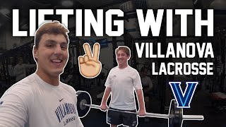 Lifting with Villanova Men’s Lacrosse  D1 Lacrosse [upl. by Euqinot]