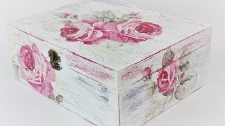 How to make a decoupage box  Painted box  Decoupage wooden box  Decoupage for beginners [upl. by Davon]