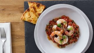 Recette de Ragoût italien aux crevettes avec pain naan [upl. by Nwahsyt799]