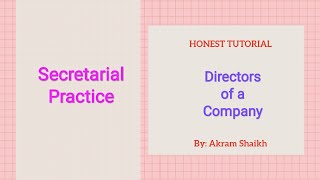 12th Commerce Qualifications and Disqualifications of director  explaination in Hindi [upl. by Asirral481]