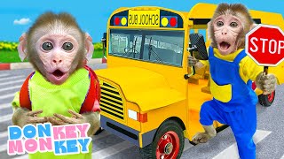 🚌 Horario Escolar 🚎 Ruedas En El Autobús  Donkey Monkey  Canciones infantiles [upl. by Theresa445]