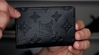 LV Double Black Wallet Embroidered Review  CLOSE UP [upl. by Marb]