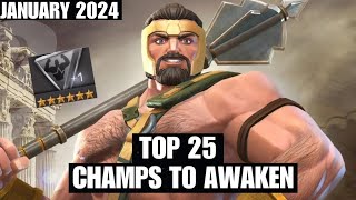 MCOC TOP 25 CHAMPS TO AWAKEN  JANUARY 2024  BEST CHAMPIONS MCOC [upl. by Ardnek]