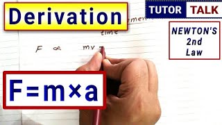 Derivation of Fma  Newtons Second Law of Motion  How to derive formula f ma  Class 9 [upl. by Oberstone]