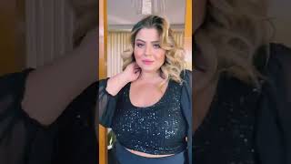 Conjunto paetê e manga em tule preto plus size Shimmer [upl. by Eiroc]