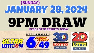 Lotto Result Today 9pm draw January 282024 658 649 Swertres Ez2 PCSOlotto [upl. by Rew]