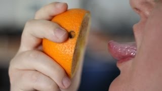 Bestrafung Tutorial  Zungenkuss mit Orange [upl. by Etireuqram]