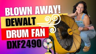 BLOWN AWAY Complete Overview Review DeWalt 24quot Floor Drum Fan DXF2490 How to Assemble Key Features [upl. by Fiora841]