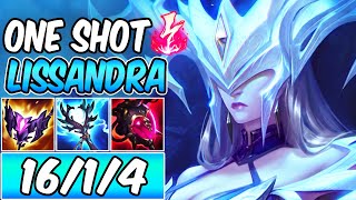 THE BEST LISSANDRA ONESHOT BUILD amp RUNES SEASON 14 GUIDE FULL AP S GAMEPLAY  League of Legends [upl. by O'Doneven]