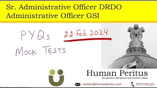 PYQs amp Mock tests  UPSC Admin Officer Exam DRDO amp GSI 2024 [upl. by Uaerraj]