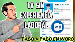 COMO CREAR UN CV SIN EXPERIENCIA LABORAL EN WORD  PASO A PASO [upl. by Apple786]