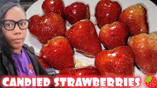 Making CANDIED STRAWBERRIES 🍓On A BUDGET [upl. by Atirehc943]