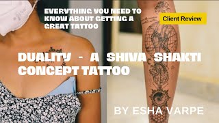 How this tattoo was made  Shiva Shakti Ardhanareeshwar concept tattoo By Esha Varpe [upl. by Lakin]