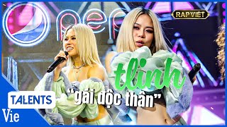 tlinh mang quotGái độc thânquot lên sân khấu chung kết Rap Việt Mùa 2 đầy bốc lửa  Rap Việt Collection [upl. by Ydnyl403]