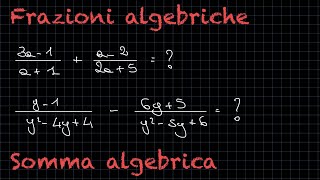 Somma algebrica  Frazioni algebriche ✨RadicediPiGreco✨ [upl. by Janus]