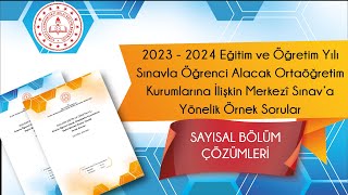 Merkezî Sınava Yönelik Örnek Sorular Çözümleri 2023  2024 1 Dönem  SAYISAL BÖLÜM [upl. by Juetta]