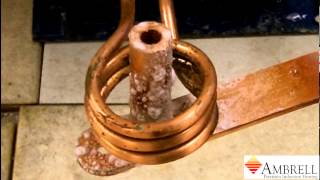 Brazing a copper rod and bracket with induction heating [upl. by Louise882]