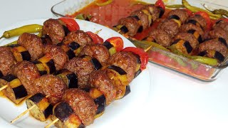 Şişte Patlıcan Kebap Nasıl Yapılır 😋 Köfteli Patlıcan Kebabı Fırın Yemekleri Nefis Yemek Tarifleri [upl. by Naryk813]