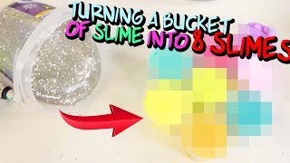 1 STORE BOUGHT SLIME BUCKET INTO 8 HOME MADE SLIMES Slimeatory 484 [upl. by Cruce]