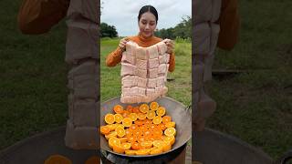 Pork crispy with orang cook recipe shortvideo shorts cooking food recipe [upl. by Hildebrandt]