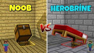 NOOB VS HEROBRÄ°NE Gizli ev yapmak  Minecraft [upl. by Uball597]