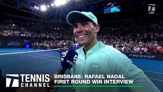 Rafael Nadal Discusses Comeback Victory  Brisbane 1R [upl. by Etteloc]