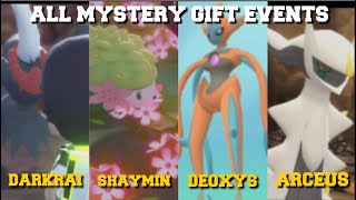 ALL MYTHICAL POKEMON MYSTERY GIFT EVENTS IN POKEMON BRILLIANT DIAMOND AND SHINING PEARL [upl. by Pascasia]