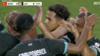 Fabio Carvalho Goal Manchester United vs Liverpool 01 Goals and Extended Highlights [upl. by Tomkiel]