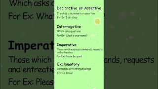 types of sentences  learn english  Exclamatory  Interrogative [upl. by Cyler]