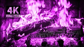 🔥 PURPLE FIRE 4K UHD Halloween Fireplace [upl. by Susy]