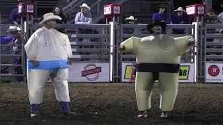 JJ Harrison and Captain ONeil horseback fat suit at Canby Rodeo 2024 [upl. by Snell168]