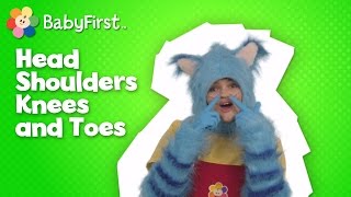 Head Shoulders Knees and Toes  SingALong with Mitten the Kitten  BabyFirst TV [upl. by Niuq]