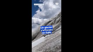 Les images de leffondrement du glacier qui a fait au moins 6 morts dans les Alpes italiennes [upl. by Nodle]