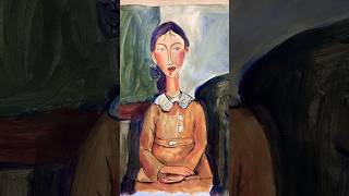 Acrylic Painting a Modigliani in Sketchbook acrylicpainting portraitpainting paint asmr [upl. by Grubb]