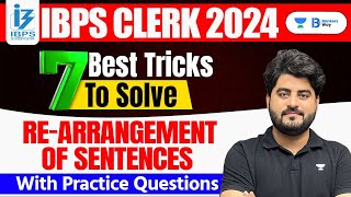 IBPS Clerk 2024  7 Best Tricks To Solve Rearrangement Sentences  English By Vishal Parihar [upl. by Akenat]