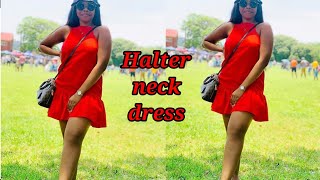 How to make a halter neck dresscutting and stitching DIY [upl. by Akimit]