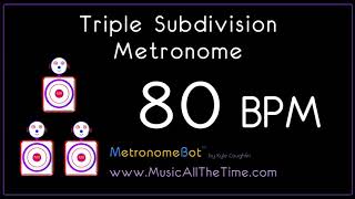 Triple subdivision metronome at 80 BPM MetronomeBot [upl. by Annaeg]