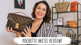 LOUIS VUITTON POCHETTE METIS 3 YR REVIEW including wear and tear what fits inside amp more mrsleyva [upl. by Lowney532]