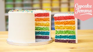 How to make the Best Ever Rainbow Cake  Cupcake Jemma [upl. by Llain]