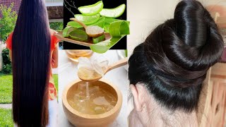 Apply Aloe Vera in this way  Hair will become so black long silky shiny Hair Growth  Hair mask [upl. by Harutak]