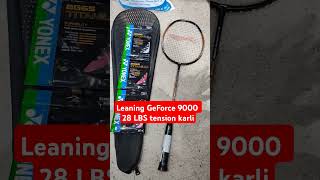 lining GeForce 9000 badminton tension 28 lbs racket cricket yonex lilining topten bestfive [upl. by Eremaj605]